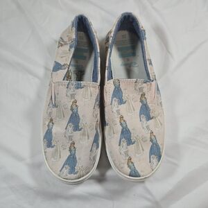 Disney Princess Kids Slip-On Sneakers- Pink Blue and Cream